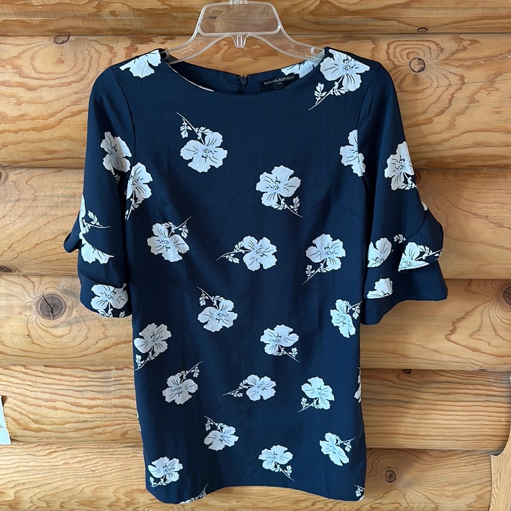 Banana Republic Navy Floral Dress Size 4